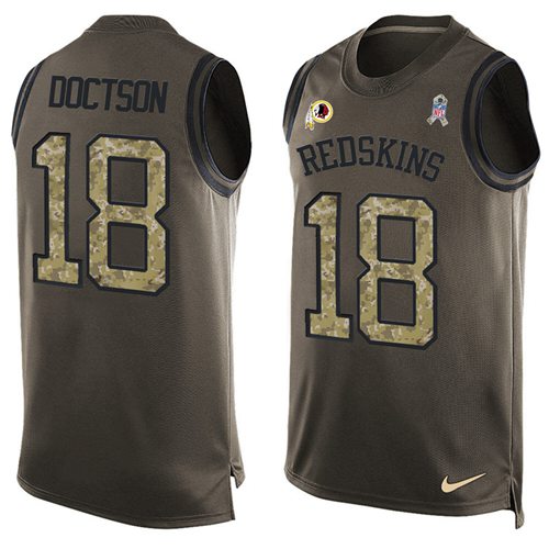 Nike Redskins #18 Josh Doctson Green Men's Stitched NFL Limited Salute To Service Tank Top Jersey - Click Image to Close